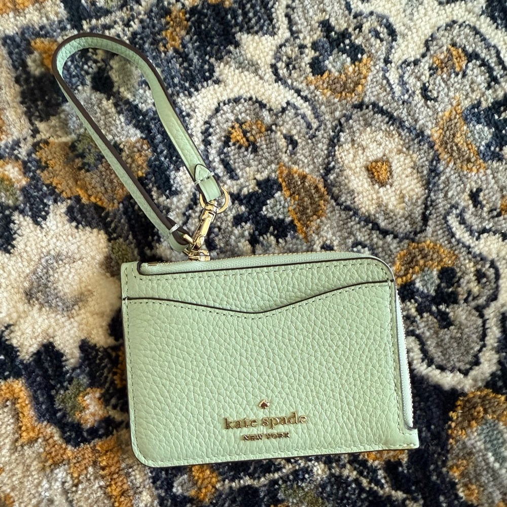 Mint green Leila Kate Spade small cardholder wristlet